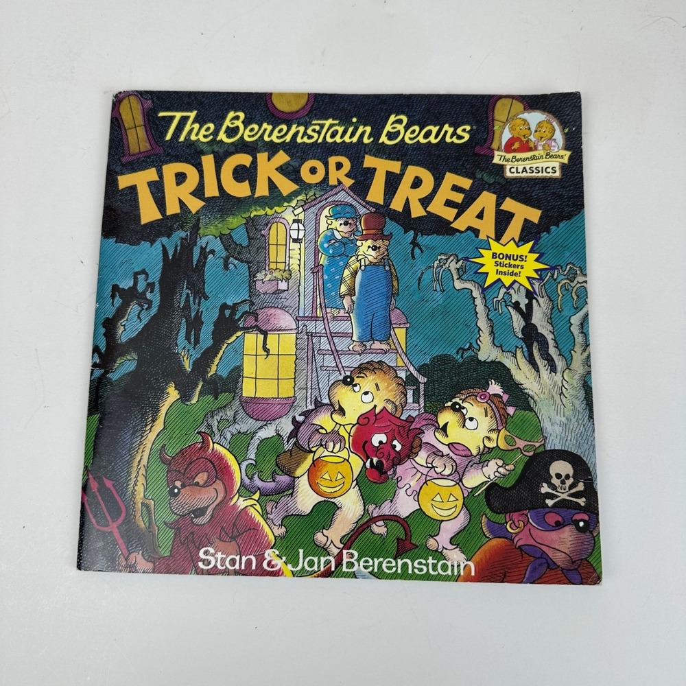 The Berenstain Bears Trick or Treat Halloween Paperback Book Stickers Stan Jan